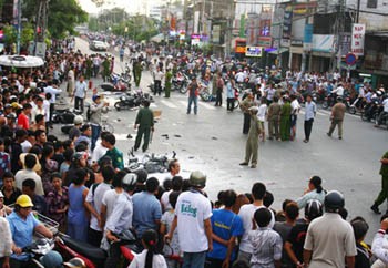 Scene of the accident in District 10 on October 7 (Photo: SGGP) Scene of the accident in District 10 on October 7 (Photo: SGGP)